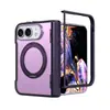 Adecuado para Funda de Teléfono Plegable Eje Medio iPhone Duo, Soporte Magnético Transparente Mate de 360 Grados, Funda Plegable Apple 82% de descuento