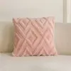 Funda de almohada de color liso con patrón de diamante tridimensional, funda de cojín de felpa color crema para sofá de sala de estar, dormitorio y decoración de cabecera