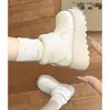 Botas de nieve elegantes y versátiles para mujer para el invierno de 2026, con forro de felpa, suela engrosada y un diseño de puntera en forma de mango, que se asemejan a los zapatos de algodón estilo Birkenstock