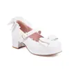 Sapatos Doces Femininos de Laço Redondo para o Verão 2023 Sapatos Casuais Femininos Neutros Sapatos de Salto Médio com Fivela Fornecimento Original