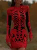 Site independente transfronteiriço internacional Vestido bodycon feminino gótico fantasia de Halloween vestido justo