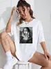 Camiseta de Mujer Mona Lisa Verano Transpirable Casual Camiseta Holgada Suave Top Ropa Moda Hip Hop