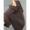 Camisa polo de malha de manga curta estilo old money marrom para homens, fina para o verão, caimento solto, casual de meia-manga
