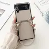 Moderna y Sencilla, Adecuada para Funda de Teléfono Móvil Samsung Zflip5, Plegable Hacia Arriba y Hacia Abajo, Zflip3 Estilosa Japonesa y Coreana Flip6 Anti-Caídas