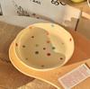 Vajilla de mesa para una persona estilo crema, color bajo cubierta, tazón particularmente hermoso, juego de plato de cerámica, plato para el hogar, tazón para comer