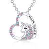 Collar de Unicornio Europeo y Americano Transfronterizo, Accesorios de Diamantes Coloridos, Regalo de Collar al por Mayor, Acero de Titanio No se Desvanece