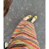 Vestido de Tirantes Tejido a Rayas de Colores Estilo Francés 2025 Primavera y Verano Nuevo Sexy Sexy Adelgazante Falda Larga para Mujeres