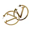 Brincos de Argola Vazados com Letra V Exagerados Minimalistas com um Design de Nicho Único de Alta Qualidade e Brincos Grandes que Mantêm a Cor