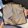 Pañuelo de Seda Estampado Flor de Anacardo Retro de 70 cm, Pañuelo Versátil de Seda Sintética, Pañuelo de Cuello de Gama Alta, Pañuelo Cuadrado Delgado para Mujer