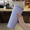 Venda Direta de Fábrica 304 Copo de Café a Vácuo de Grande Capacidade Camada Dupla Copo de Carro Copo de Presente Copo com Canudo de Aço Inoxidável