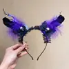 Halloween Flor Sombria Galho de Cervo Headband Festa Dançante Headband Borboleta Artificial Foto Engraçada Fantasia para Fantasiar