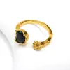 Nuevo Anillo de Zirconia de Temperamento de Lujo Ligero Transfronterizo Europeo y Americano Alto Sentimiento para Mujer Acero de Titanio Oro de 18k Anillo Abierto Venta Directa