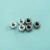 Accesorios de Plata de Ley S925 Cuentas Espaciadoras con Patrón de Hierba Tang Cuentas Rueda con Patrón Vintage 6mm Cuentas Sueltas Pulsera de Cuerda Trenzada DIY Joyería con Cuentas