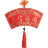 Colgante en Forma de Abanico de Latón Pintado Bendición del Funcionario Celestial Colgante en Forma de Abanico de Cobre Pueblo de Shanhai Colgante de Artesanía de Cobre para el Hogar