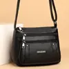 Bolso Bandolera Multicapa con Cremallera Mamá Gran Capacidad Piel Suave Bolso para Mujeres de Mediana Edad y Mayores Para Negocios Cartera de Recepción Bolso de Hombro