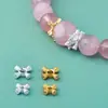 Prata Esterlina S925 Sólida Diamante Contas Espaçadoras Suporte de Flor Acessórios de Cristal Pulseira de Contas Acessórios DIY Joias
