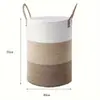 Cesta de Armazenamento Trançada com Corda de Algodão, Cesto de Roupas Sujas, Cesto de Armazenamento Doméstico para Roupas e Brinquedos com Alça, Balde de Armazenamento, Cesto de Roupas Sujas de Corda de Algodão