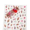 Rosa estilo japonés adhesivo ultra-delgado acuarela rosa flor seca floreciendo vintage rosa seco relieve pegatina para uñas pegatina para uñas