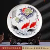 Ornamentos de Prato Cerâmico de Porcelana Óssea Jingdezhen Novo Estilo Chinês Decorações para Casa Prato Artesanal Prato para Escritório Sala de Estar