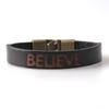 Pulseira de couro de vaca com letras BELIEVE, moda simples europeia e americana, direto da fábrica, joias de pulseira de couro Wild