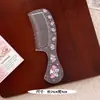 Pente de cabelo com estampa de desenho animado fofo, cabelo liso, pente pequeno portátil, pente de cabelo colorido doce estilo ins feminino