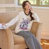 Pijama con Almohadillas para el Pecho para Mujer Primavera y Otoño Invierno 2025 Nuevo de Manga Larga Dibujos Animados Dulce Talla Grande Conjunto de Ropa para el Hogar