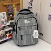 Mochila listrada estilo INS japonês 2026 Nova Coleção Primavera Mochila Estudantil de Alto Valor para Meninas Mochila Simples Leve