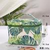 Bolsa de Cosméticos de Lona para Viaje de Celebridad de Internet para Mujer con Gran Capacidad, Algodón Puro, Bolsa de Cosméticos Estampada Verde, Neceser de Tela