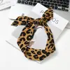 Pañuelo Pequeño de Seda Estampado de Leopardo para Mujer Primavera Otoño Verano Lazo para Bolso Cinta para Envolver Asa Cinta Estrecha para Muñeca Estilo Nuevo