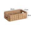 Cesta de Almacenamiento Tipo Ratán Nórdica Asa de Madera Sala de Estar Cesta de Montaje Cesta de Aperitivos para Mesa de Centro Cesta Tejida para Artículos Varios Cesta de Almacenamiento