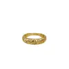 Anillo de Espiga de Trigo Brillante Estilo Vintage con Diamantes para Mujer, Anillo de Banda Ancha con Acabado Cepillado Retro, Anillo de Espiga de Trigo en Stock