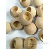Madeira maciça não contas meio furo furo passante bola redonda furo cego bola de madeira furo único madeira DIY acessórios enfeites combinar
