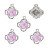 Aleación Inlay de Goteo de Aceite Trébol de la Suerte Trébol de Cuatro Hojas Colgante DIY Collar Pulsera Pendiente Accesorio de Decoración W765