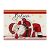 Manteles navideños más vendidos transfronterizos, decoraciones de mesa impresas digitalmente, manteles de estilo occidental, manteles aislantes de calor para mesa con árbol de Navidad y renos