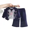 Conjunto de Duas Peças com Moletom de Coelho Casual para Bebê Menina Moda Outono Infantil Roupas Esportivas Primavera Outono Mangas Longas Tendência