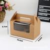Caja de Papel Portátil para Empaque de Pasteles, Caja de Papel Kraft de Grado Alimenticio con Ventana Transparente, Caja de Papel para Empaque de Rollo Suizo Paquete de 2/4/6