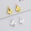 Colgante de Flor de Trébol de Cuatro Hojas Chapado en Oro de Plata Pura S990 Colgante para Pulsera de Cuentas Hecha a Mano DIY Accesorios de Joyería de Plata