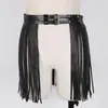 Accesorios Divertidos para Parejas Adultas Cinturón de Cuero Blanco y Negro Borla Cuero Pantalones de Cuero Comercio Exterior Ropa para Escenario y Discoteca