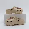 Zapatos con Agujeros DIY para Mujer Verano Uso Exterior Suela Gruesa Elevadores Antideslizantes Calle Comercial Punta Cerrada Estilo Celebridad de Internet Ins Sandalias de Playa