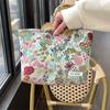 MAY RABBIT - Bolso de lona de gran capacidad para cosméticos, bolsa de lona con estampado de flores en relieve retro, de alta calidad, para mujer