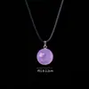 Pendente de Bola de Cristal Natural Rosa Cristal Ametista Colar Criativo DIY Corrente de Suéter Pingente de Joia de Cristal Atacado