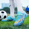 Zapatos de fútbol transfronterizos para niños y niñas con cierres de velcro, tacos TF, tacos largos, zapatos de entrenamiento para estudiantes y jóvenes, zapatos de clavos para competición