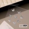 Joias de unha zircônia diamante completo flash requintado tridimensional luxo borboleta pingente de borla pilha de diamantes acessórios para unhas