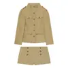 Comercio Exterior Ropa de Mujer 2026 Moda Europea y Americana Bolsillo Solapa Cierre de Botón Chaqueta Abrigo + Conjunto de Shorts Mujer E5260665
