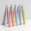 Pinzas de Colores para Pestañas al por Mayor, Pinzas Regulares, Pinzas de Precisión para DIY, Herramientas Portátiles de Belleza para Pestañas
