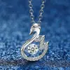 Colar Pingente Elegante de Cisne Pequeno Joias de Aço Titânio Femininas Presente de Aniversário Dia dos Namorados para Namorada Corrente de Clavícula
