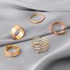 Coreia do Sul Dongdaemun Conjunto de Anéis Geométricos Design Nicho Anel de Dedo de Metal Moda Popular na Internet Personalizado Anel de Junta Feminino