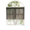 Comércio exterior venda quente americano simples preto e branco treliça impresso cortina imitação cânhamo sala de estar quarto varanda semi-sombreamento cortina acabada