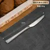 Conjunto de talheres de aço inoxidável 304 com acabamento vintage, louça estilo ocidental, faca de bife, colher, garfo, colher de sobremesa para restaurante comercial