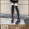 Medias de Otoño e Invierno para Niños Forradas de Polar Engrosadas Estilo Lolita Japonés Blancas Lindas Adelgazantes Hasta la Rodilla Lana de Cordero